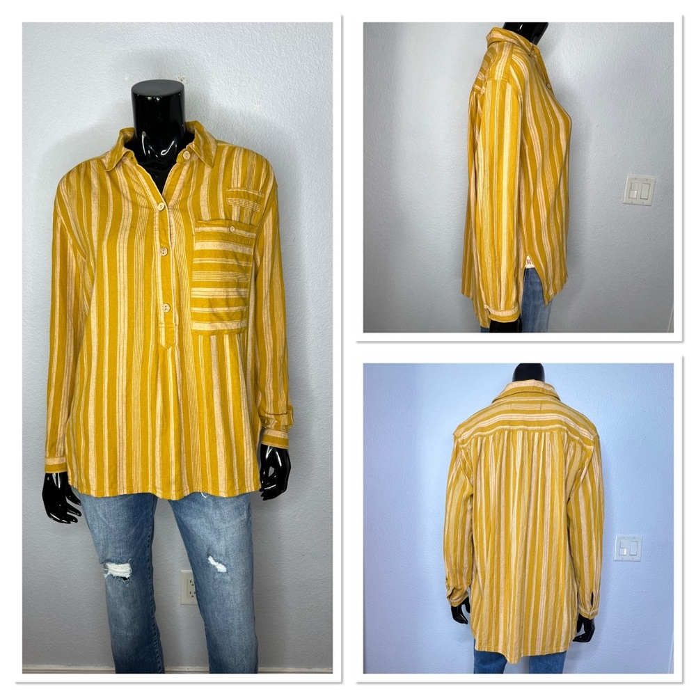 Free People We The Free Summer Breeze
Stripe Button Down Sz S Linen/Viscose - Picture 2 of 14